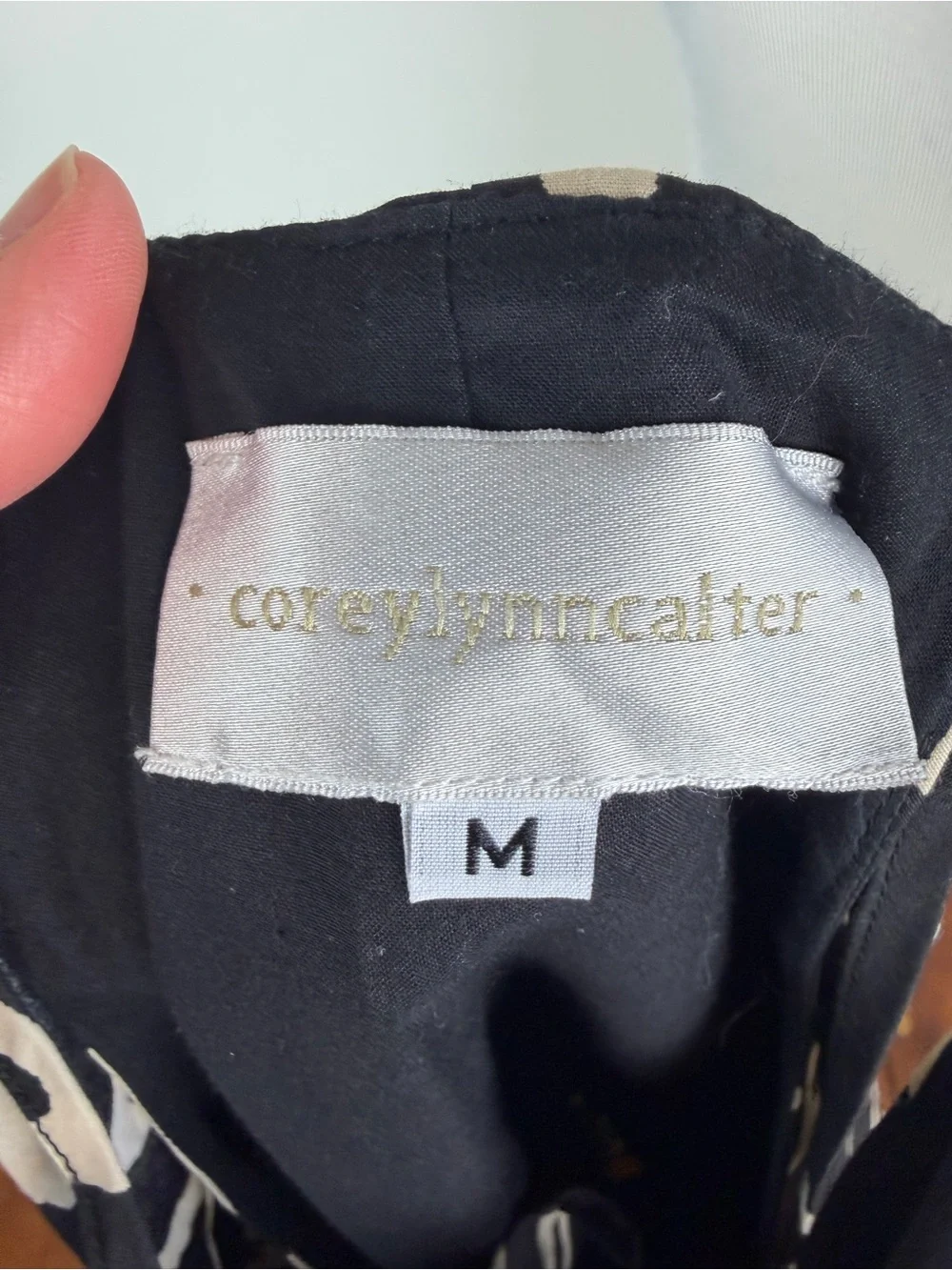 Anthropologie Corey Lynn Calter Keyanna Midi Dress Black Tie Waist Cotton Size M